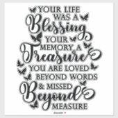 Sticker Votre vie a été une bénédiction papillon Décale co (Feuille)