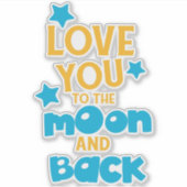 Sticker Vous Aimez À La Lune Et Au Dos, Étoiles (Devant)