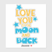 Sticker Vous Aimez À La Lune Et Au Dos, Étoiles (Feuille)