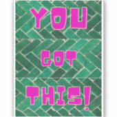 Sticker Vous Avez Ça ! Rose clair sur Motif vert (Devant)