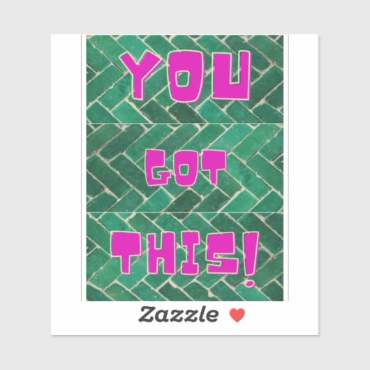 Sticker Vous Avez Ça ! Rose clair sur Motif vert (Feuille)