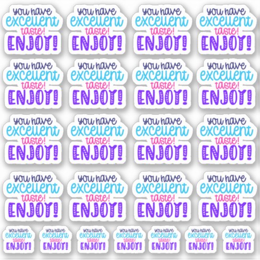 Sticker Vous avez un excellent goût ! Bon appétit ! Sticke (Devant)