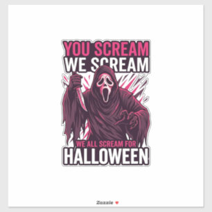 Sticker Vous criez Nous Halloween Ghostface Couteau Sangla