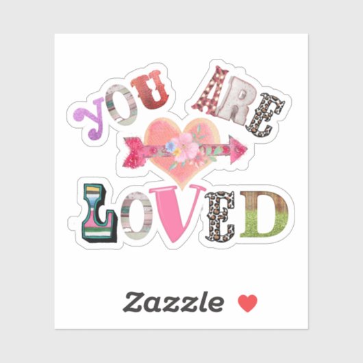 Sticker Vous êtes adoré Citation (Feuille)