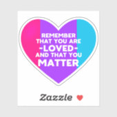 Sticker Vous êtes aimé Vous avez de l'importance (Androgyn (Feuille)