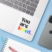 Sticker Vous êtes aimés (Ordinateur portable avec iPhone)