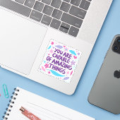 Sticker Vous êtes capable de choses extraordinaires (Ordinateur portable avec iPhone)