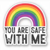 Sticker Vous Êtes En Sécurité Avec Moi Le Mois De La Fiert (Devant)