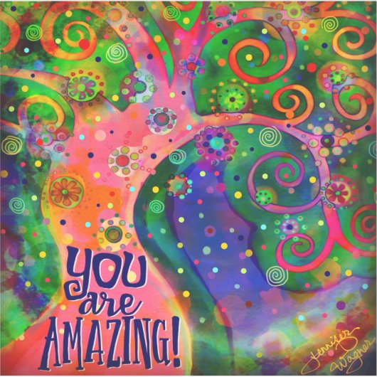 Sticker Vous êtes Extraordinaire Whimsical Pink Tree (Devant)