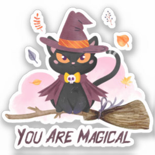 Sticker Vous Êtes Magique Chat De Sorcière