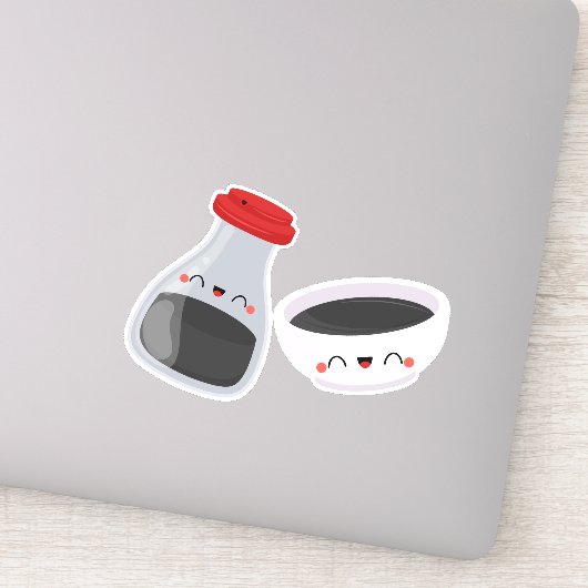 Sticker vous êtes mes couples soymat, soja et sushi (Détail)