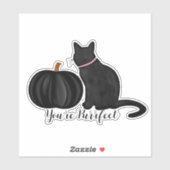 Sticker Vous Êtes Un Chat Noir Pur Et Un Citrouille Noir