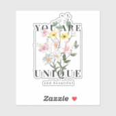 Sticker Vous êtes un Slogan floral unique (Feuille)