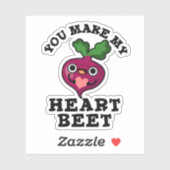 Sticker Vous Faites Ma Beet Coeur Drôle Veggie Pun (Feuille)
