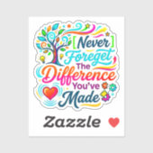 Sticker Vous faites une différence | Cadeau d'appréciation (Feuille)