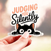 Sticker Vous Juger Silencieux Chat Vinyl