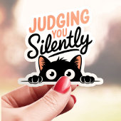 Sticker Vous Juger Silencieux Chat Vinyl