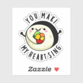 Sticker Vous Maki Mon Coeur Chante Drôle Sushi Pun (Feuille)