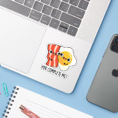 Sticker Vous Me Complétez Drôle Bacon Egg Pun (Ordinateur portable avec iPhone)