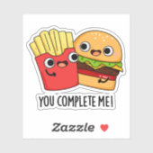 Sticker Vous Me Complétez Funny Burger Fries Pun (Feuille)