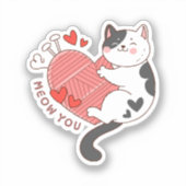 Sticker Vous Miaulez Chat Mignon Saint Valentin (Recto)