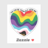 Sticker Vous Pouvez Être Vous-Même Avec Moi, LGBT Transgen (Feuille)