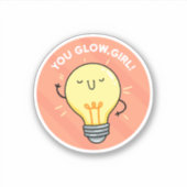 Sticker Vous Pouvez Fille Électricité Pun Die-Cut (Devant)