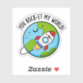 Sticker Vous Rock-et-My World Funny Rocket Pun (Feuille)
