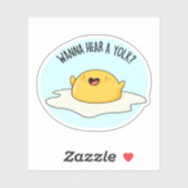 Sticker Vous Voulez Entendre Un Jaune Drôle Oeuf Plaisante (Feuille)