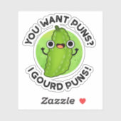 Sticker Vous Voulez Puns I Gourd Puns Funny Veggie Pun (Feuille)