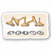 Sticker Vowels AEIOU Grammaire (Devant)