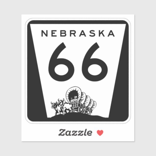 Sticker Voyage 66 Nebraska (Feuille)