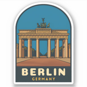 Sticker Voyage à Berlin Allemagne Porte de Brandebourg Vin