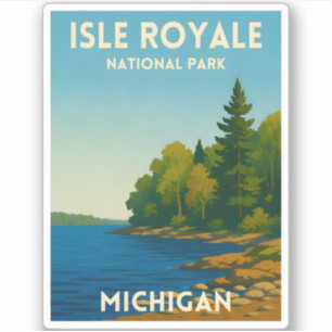Sticker Voyage Ancien Isle Royale Parc National Michigan