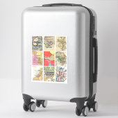 Sticker voyage citations cartes du monde antique Collage a (Sur valise)