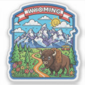 Sticker Voyage dans le Wyoming (Devant)