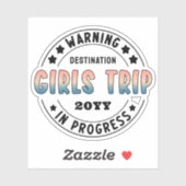 Sticker Voyage de filles sur mesure en cours Dégradé Drôle (Feuille)