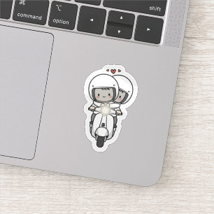 Sticker Voyage en scooter pour un couple mignon   Amour de