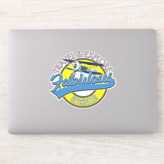 Sticker voyage explorer fabuleuses Seychelles logo (Ordinateur)