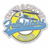 Sticker voyage explorer fabuleuses Seychelles logo (Devant)