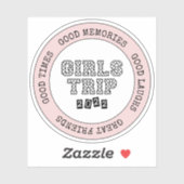 Sticker Voyage Filles 2022 Filles Week-end de vacances Get (Feuille)