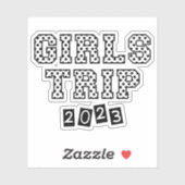 Sticker Voyage Filles 2023 Filles Week-end Vacances (Feuille)