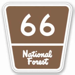Sticker Voyage forestier national Route 66