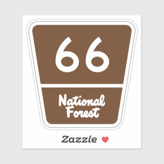 Sticker Voyage forestier national Route 66 (Feuille)