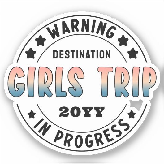 Sticker Voyage Personnalisé de Filles en Cours Dégradé Drô (Devant)