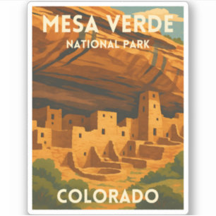 Sticker Voyage Rétro Vintage Mesa Verde Parc National