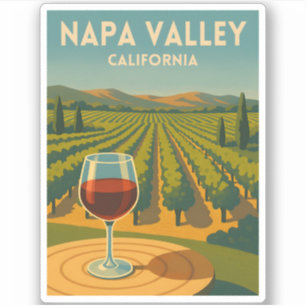 Sticker Voyage Rétro Vintage Vallée de Napa Californie Vig