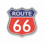 Sticker Voyage Route 66 Rouge Et Bleu (Devant)
