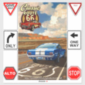 Sticker "Voyage routier 66" (Feuille)