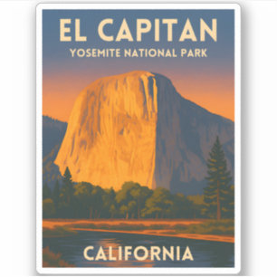 Sticker Voyage Vintage El Capitan Parc national de Yosemit